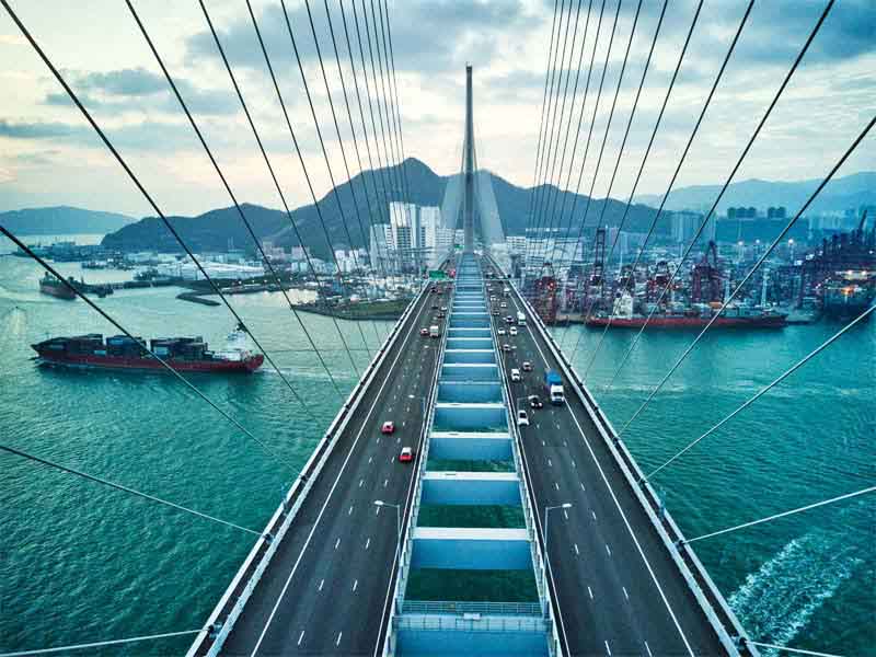 Logistics export via bridge in China