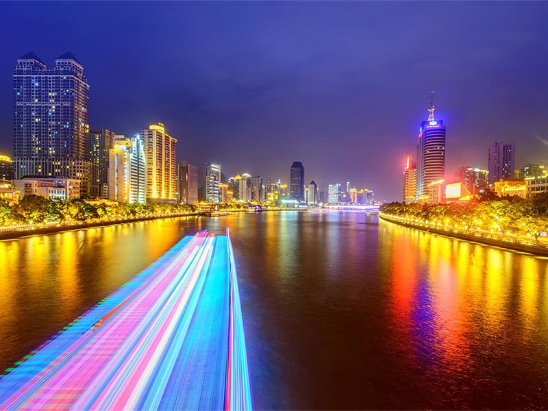 Buildings in night view