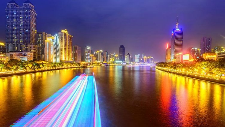 Buildings in night view