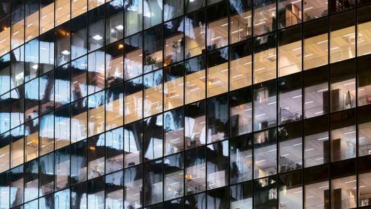 Glass building during night time
