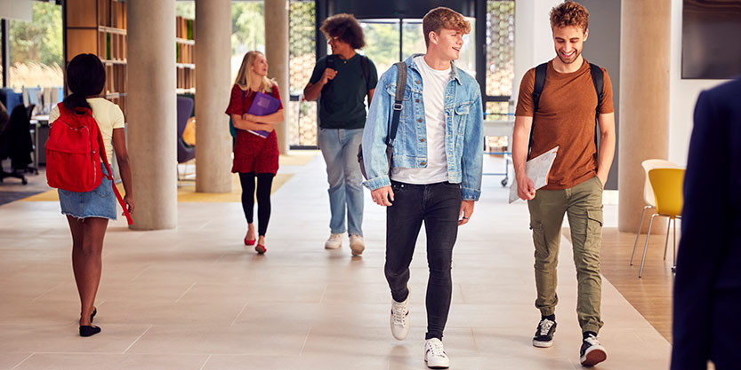 students walking