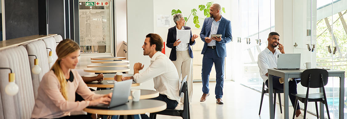 People working in a office